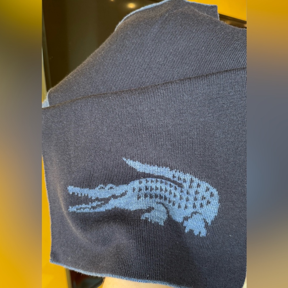 Lacoste NWOT Blue Reversible Scarf